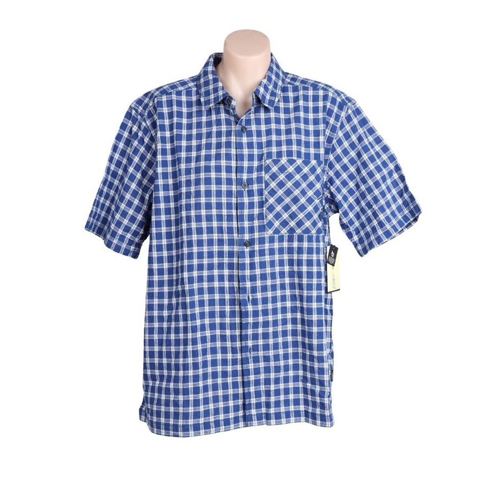 RIP CURL Men's Medina Script Short Sleeve Shirt, Size L, White / Navy. RRP: