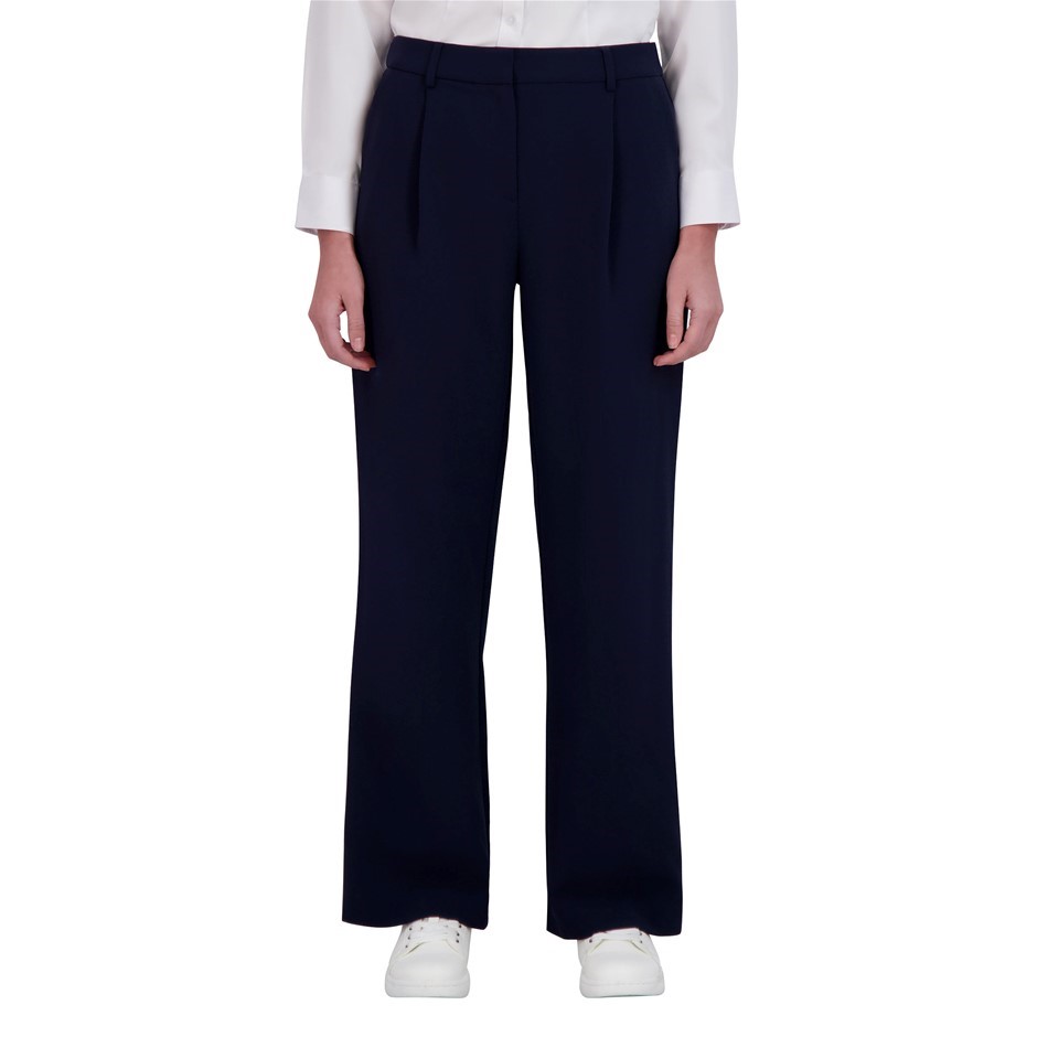 DKNY Women's Wide Leg Pant, Size 12, Navy (NVY).