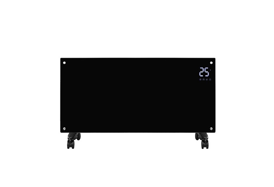 KOGAN SmarterHome 2000W Premium Glass Panel Heater, Black.
