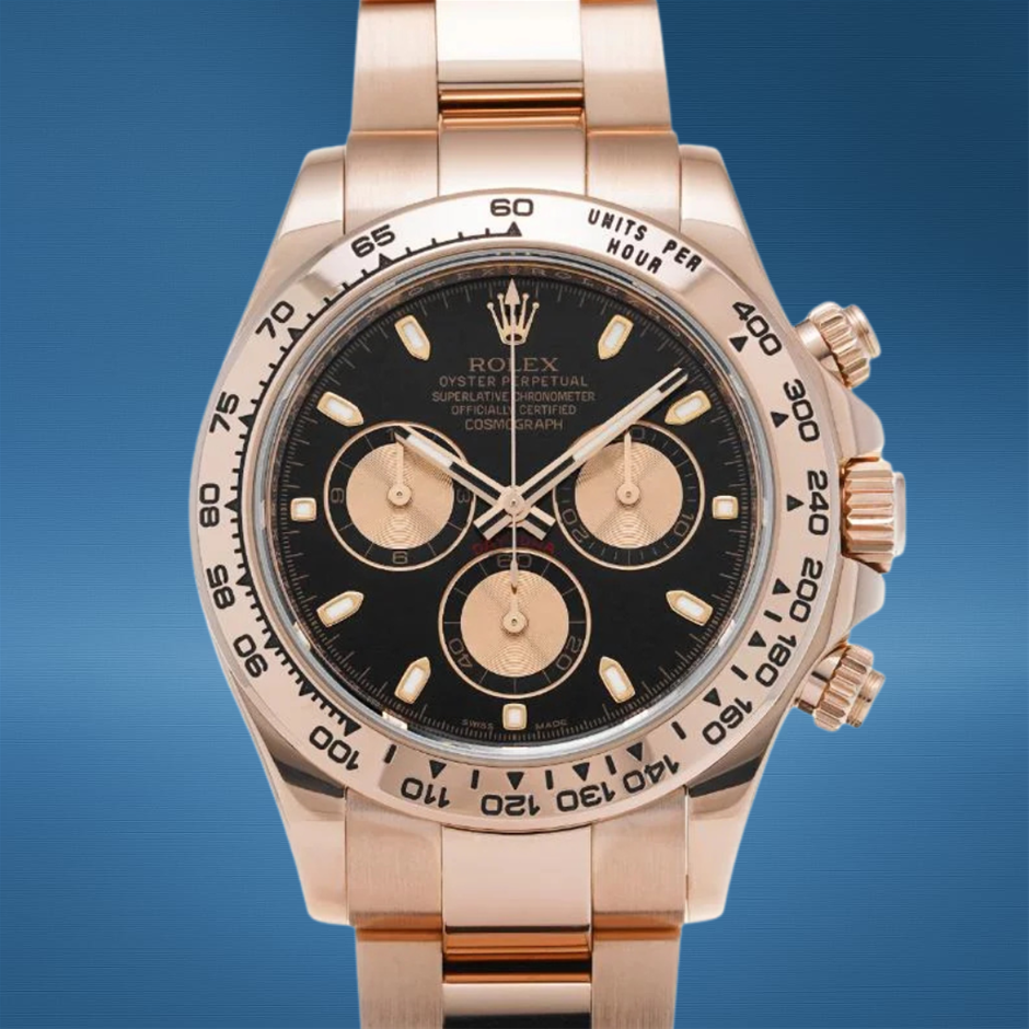 ROLEX COSMOGRAPH DAYTONA 40MM EVEROSE GOLD 116505 AUTOMATIC  BXP & COA