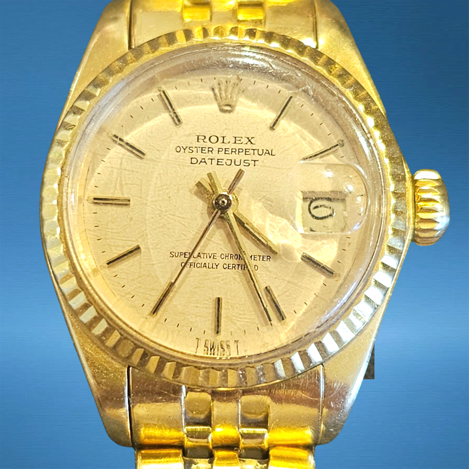 ROLEX DATEJUST 26MM 18K YELLOW GOLD 69178 AUTOMATIC WXO & COA