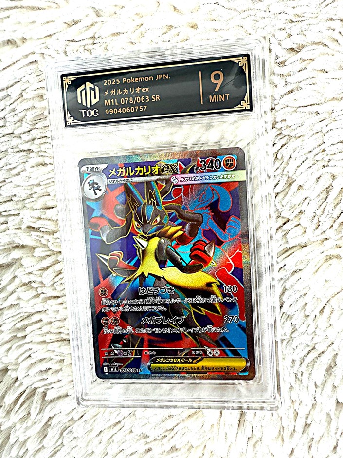 Mega Lucario ex Japanese graded 9 slab card.