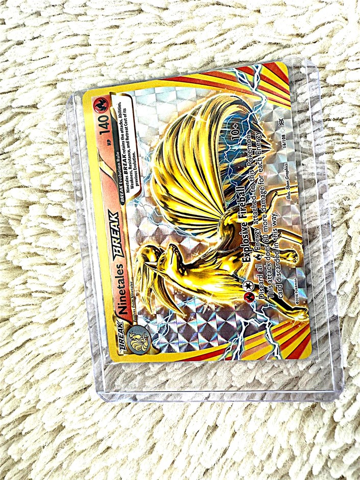 Ninetales BREAK gold holographic Pokémon card.