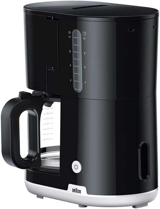 BRAUN Breakfast1 Filter Coffee Machine KF1100BK, with Aroma Carafe, OptiBre