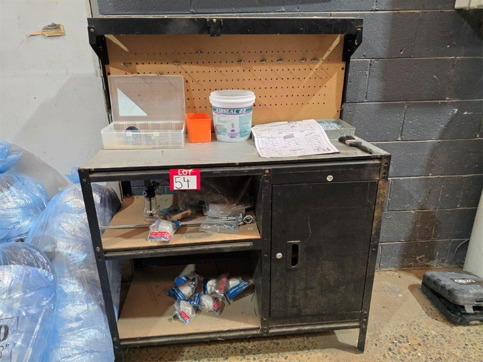 Metal Workbench and Contents