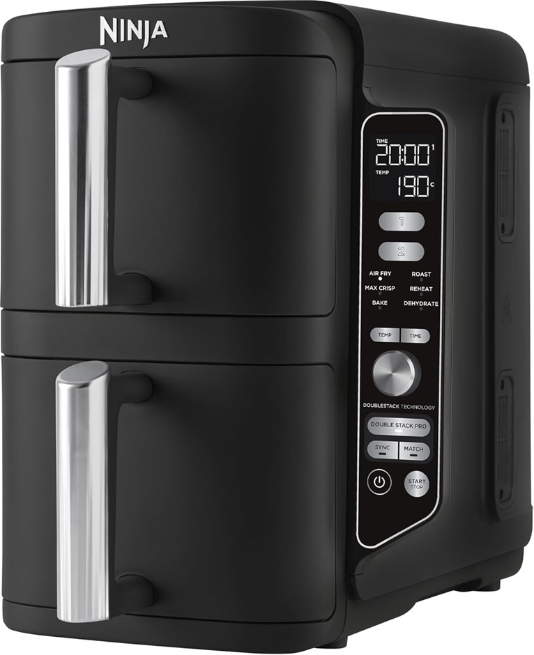 NINJA Stacked Air Fryer, 9.5 Litre Capacity. NB: Not Boxed.