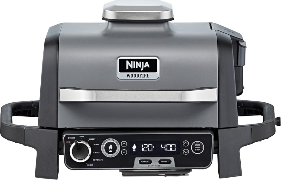 NINJA Woodfire 7-in-1 Electric BBQ Grill & Smoker, Includes Air Fryer Funct