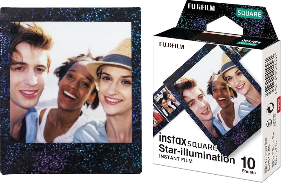 4x INSTAX Fujifilm Square Film, Star Illumination 10 Pack. NB: Best Before