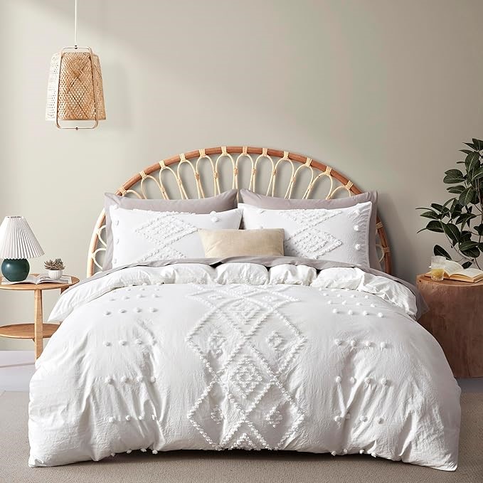 Oli Anderson Tufted Duvet Cover King Size, Soft and Lightweight Covers Set