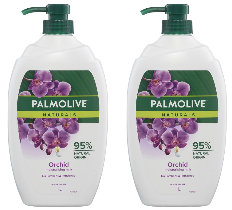 2x Palmolive Naturals Body Wash 1L, Orchid with Moisturizing Milk, Soap Fre