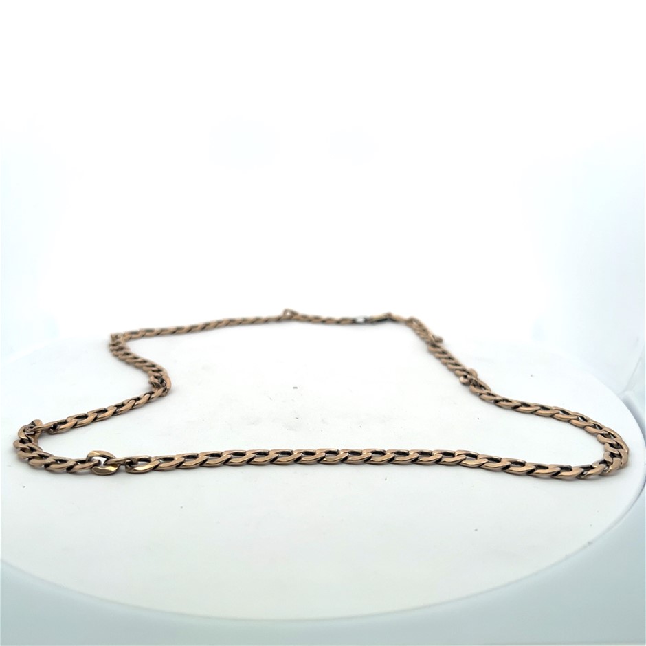 Sterling Silver Gold-plate Curb Link Necklace with Parrot Clasp