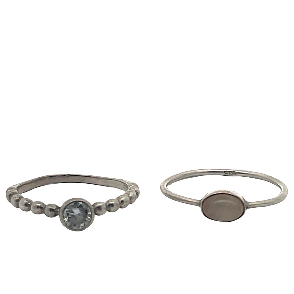 2 x Sterling Silver Rings