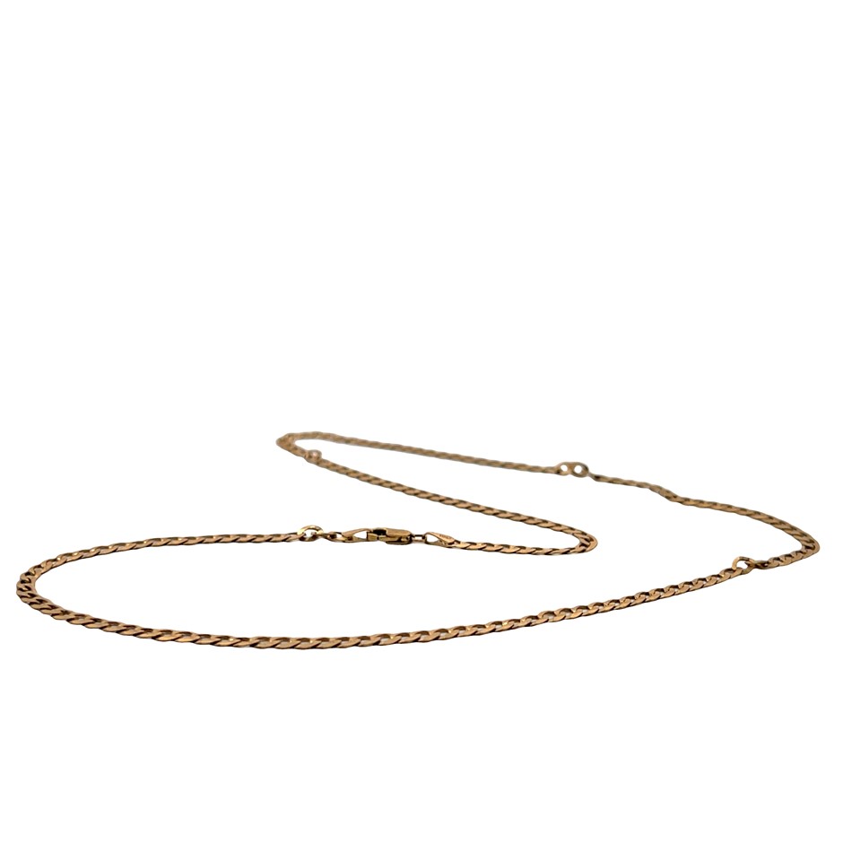 9ct Yellow Gold Curb Link Necklace with Parrot Clasp