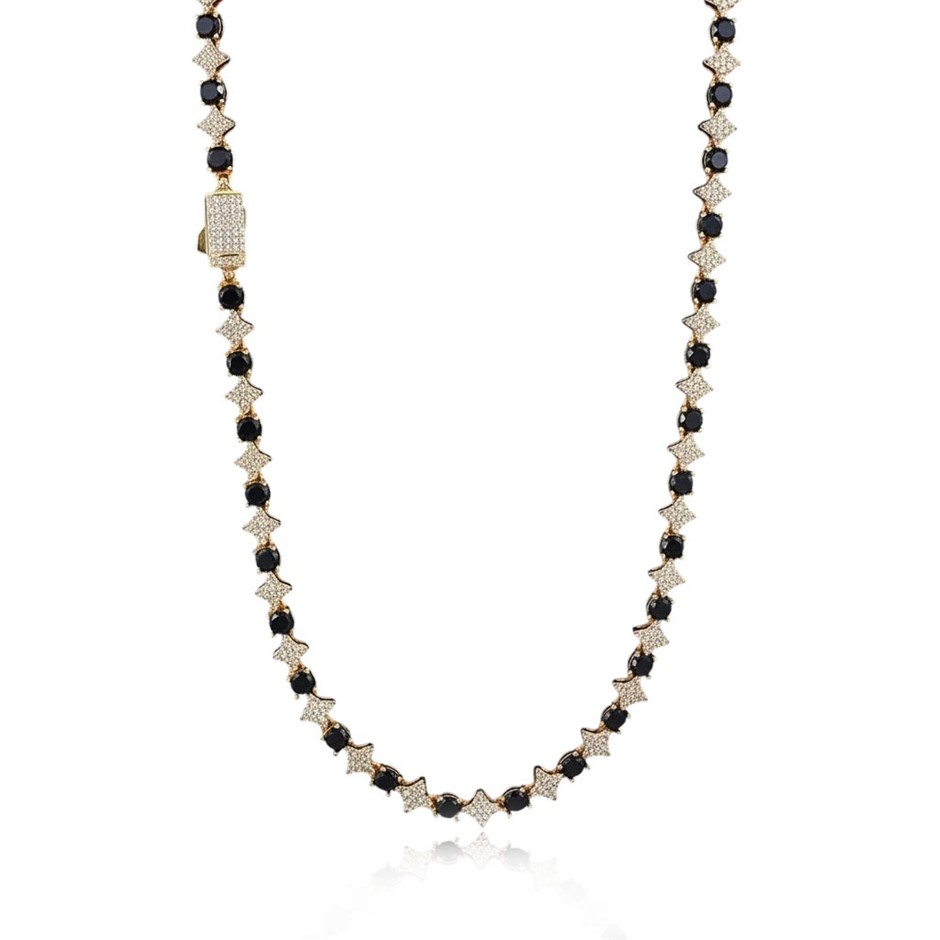 18K Gold-Filled 6mm Tennis Star Necklace with Simulated Diamonds - 60.9cm