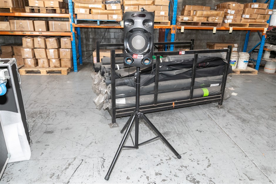 Sony MHC-V02 Portable Bluetooth Speaker Mounted on Tripod Stand