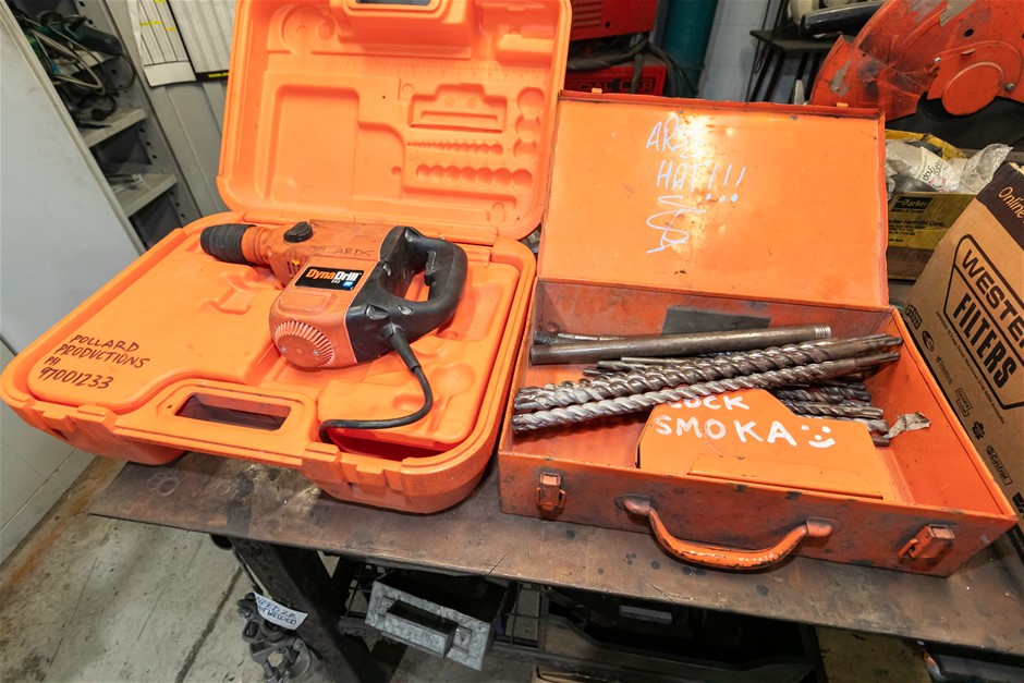 Dynadrill 543 Rotary Hammer Drill with Poly Case & Drill Bits