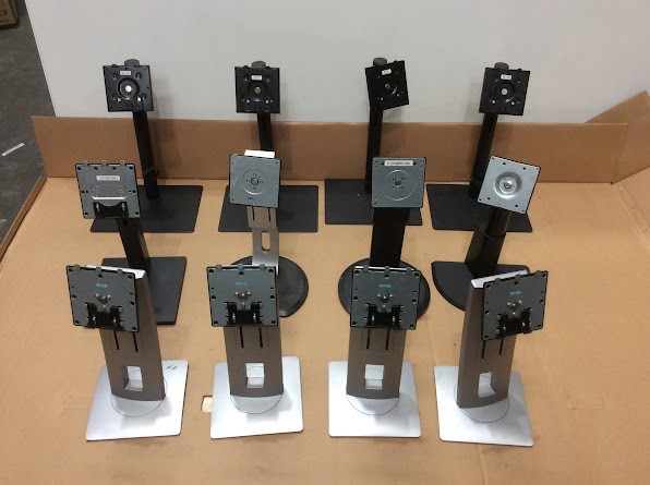 HP EliteDisplay E222 Mixed Brand and Model Monitor Stands (Lot of 12)