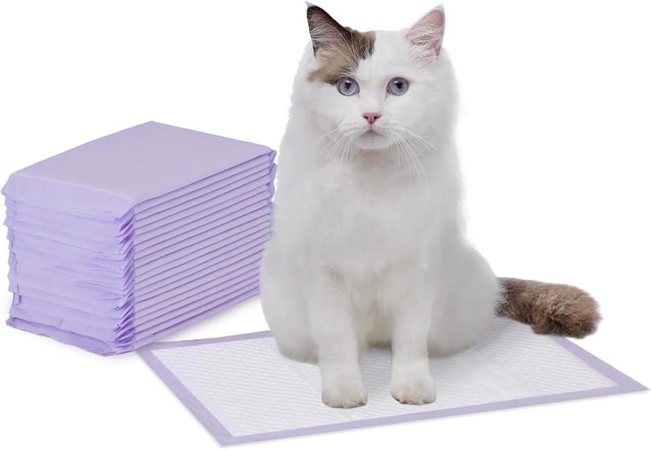 AMAZON Basics Cat Litter Pads, Fresh Scent, 20-Count, Purple