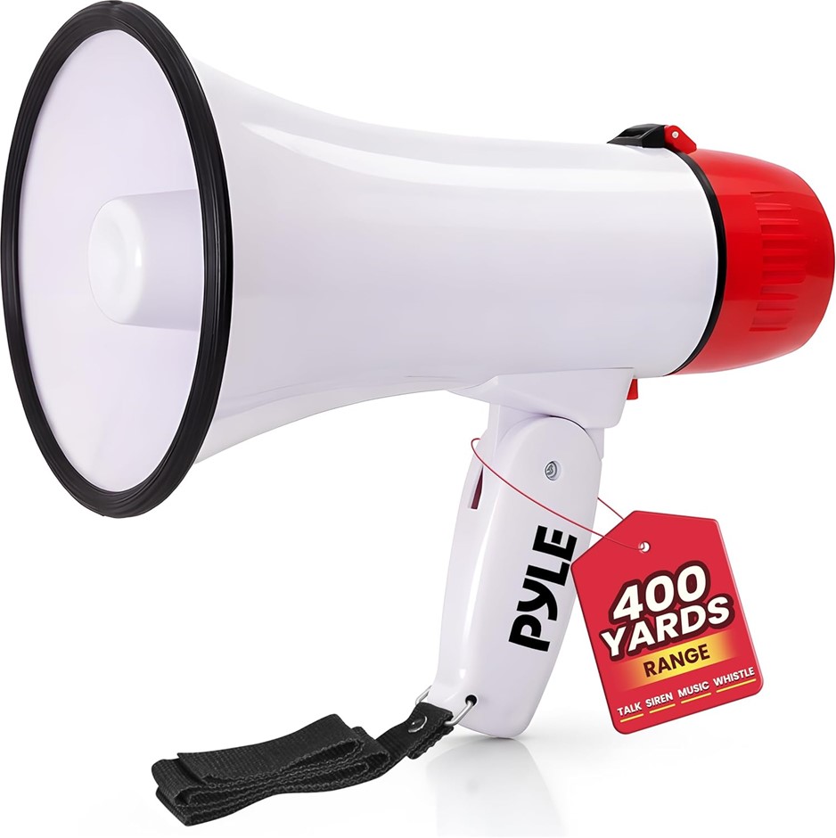 PYLE 20W Megaphone Bullhorn Speaker – Portable Handheld Loud Speaker with A