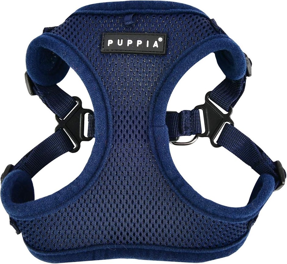 PUPPIA Comfort Mesh Step-In Dog Harness, No-Pull Adjustable, Navy, Size M