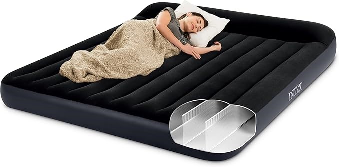 INTEX Dura-Beam Classic Inflatable King Airbed Mattress with Pillow Rest, B