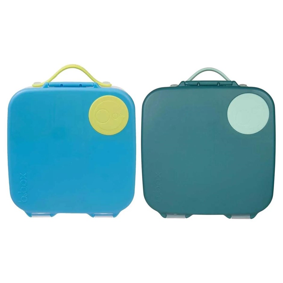2-Pack B.BOX Lunch Boxes, 2L Capacity, Ocean Breeze & Emerald Forest.