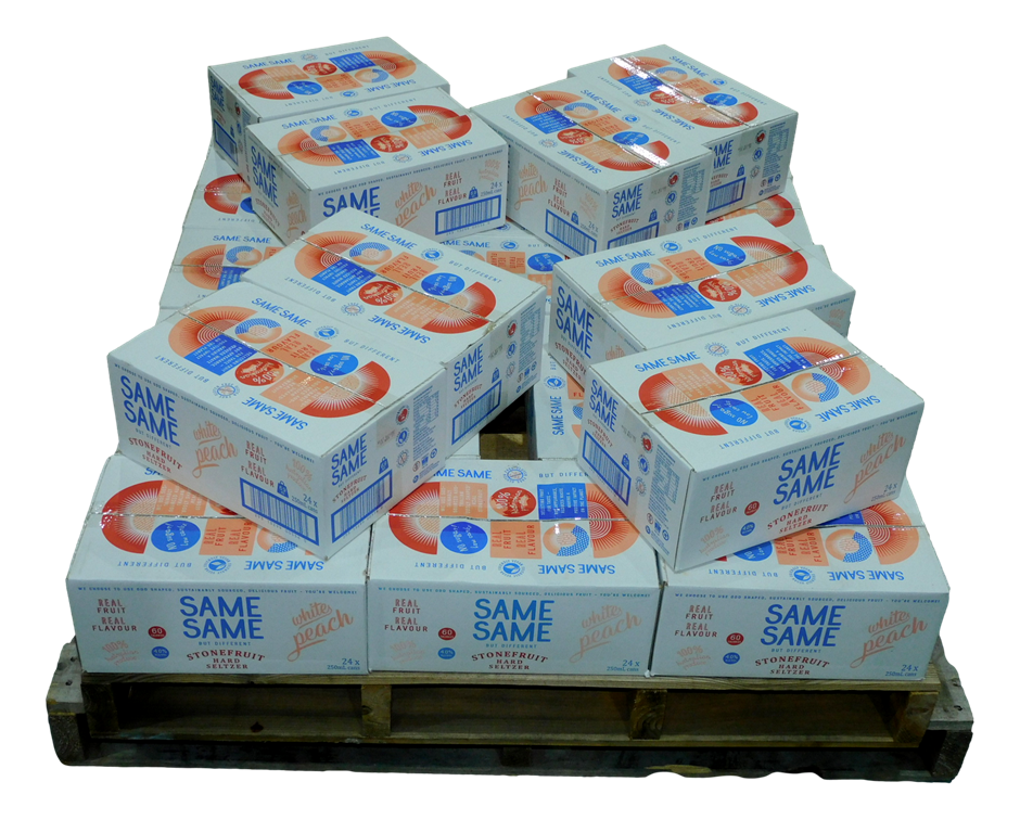 NSW P/Up ONLY PLT of 24 Ctns Same Same White Peach Hard Seltzer (24x 250mL)