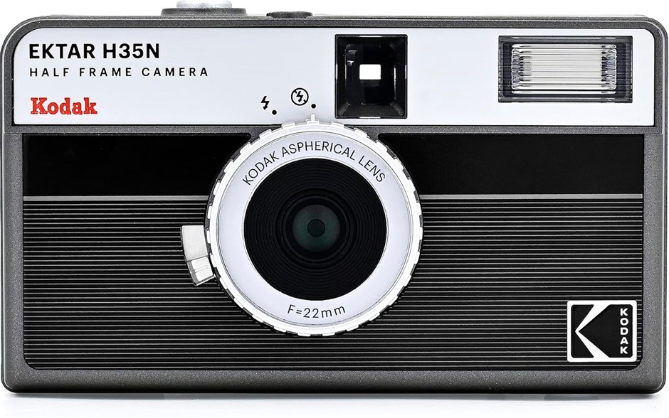 KODAK Ektar H35N Half Frame Camera, Striped Black. NB: Minor Use, Not In Or