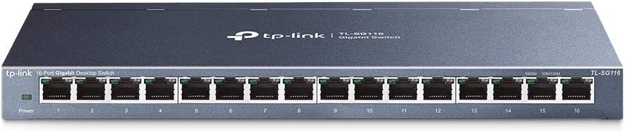 TP-Link 16-Port Gigabit Ethernet Network Switch - Sturdy Metal w/ Shielded