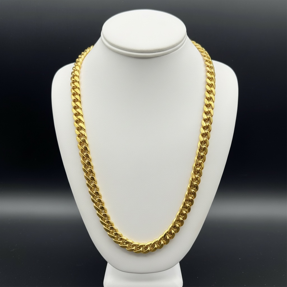 18K Gold-Filled Cuban Curb Chain Necklace, 10MM Wide - 50.8cm