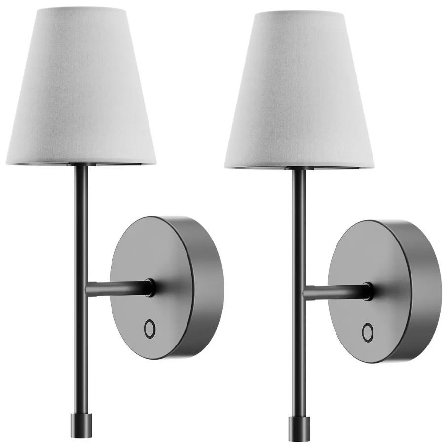 GLOBE 2 Pack LED Wall Sconce Wireless Light. NB: no charging cable