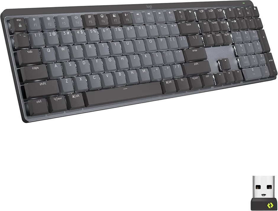 LOGITECH MX Mechanical Wireless - Tactile Quiet Keyboard. NB: no dongle