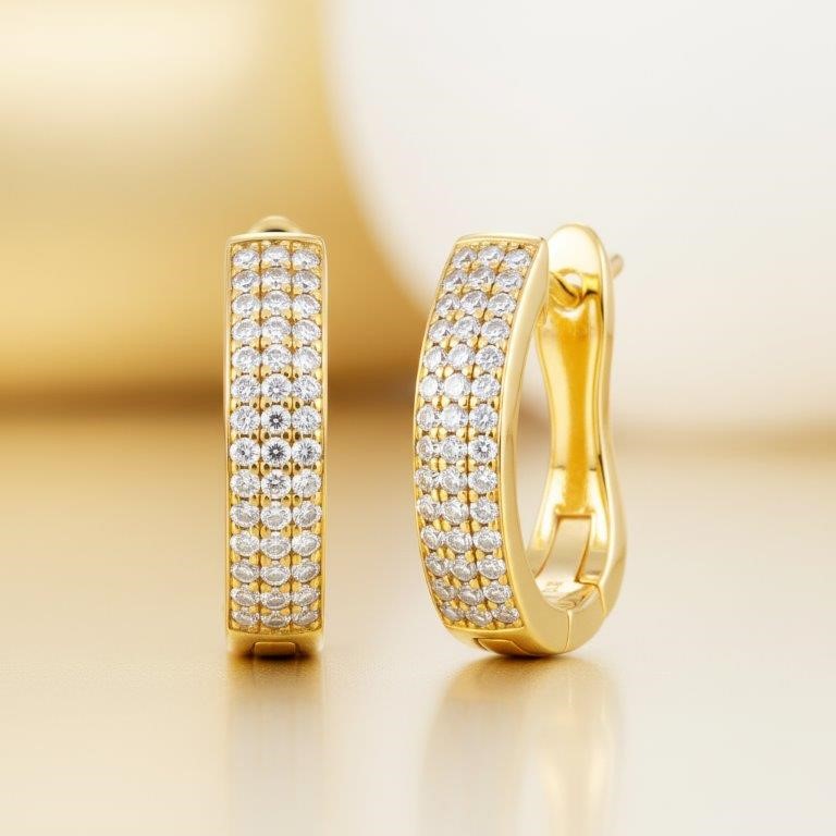 GRA Moissanite white Brilliant Cut 925 Sterling Silver Earrings-Bonus Gif