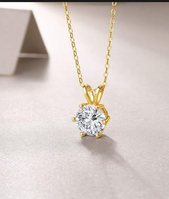 1.0ct GRA Moissanite white Brilliant Cut 925 Sterling Silver Pendant