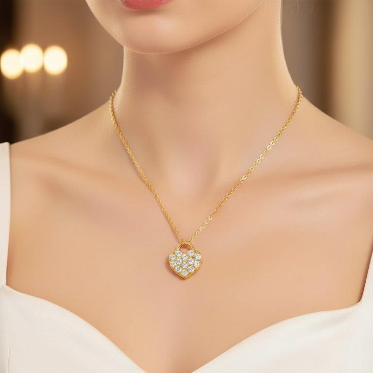 GRA  Moissanite white Brilliant Cut 925 Sterling Silver  Pendant-Bonus Gif