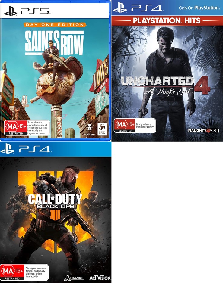 PlayStation Games: Saints Row Day One Edition (PS5) + Uncharted 4: A Thief’