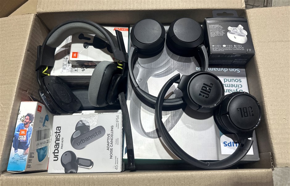 12 x Assorted Wireless Headphones/Earbuds: JBL, Jabra, Beats, Sony, Urbanis
