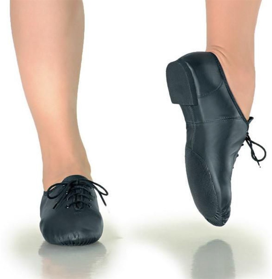 So Danca Child Split Sole Leather Jazz Boot with Drawstring  - Size 5.5L