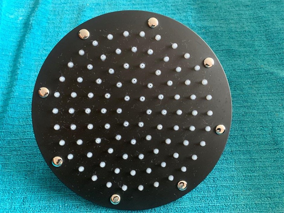 New in Box Shower Head, 200mm Round, Matte Black - Qty 2