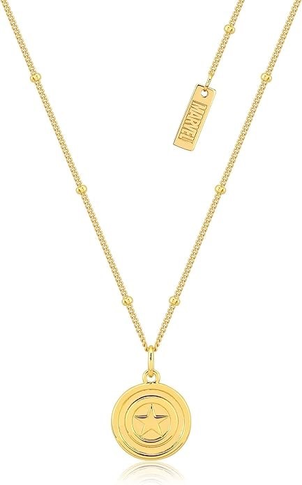 DISNEY Women's YGP 925SS Captain America Pendant Necklace, Sterling Silver,