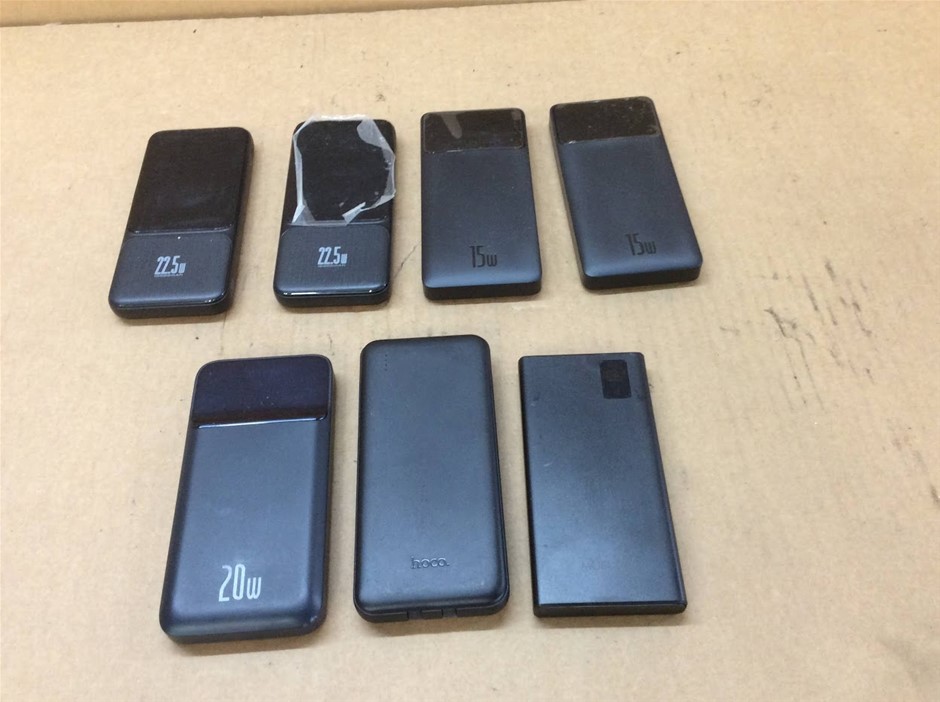 Mixed Brands Portable Power Banks (Lot of 7)
