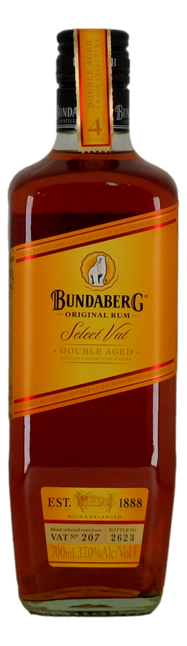 Bundaberg Rum Select Vat - Double Aged Rum - Vat 207  2012 (1x 700mL), QLD.