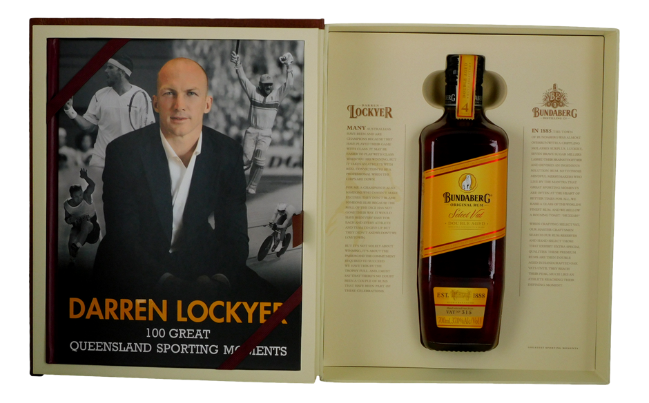 Bundaberg Rum Darren Lockyer Rum & Book 2012 (1x 700mL), QLD.