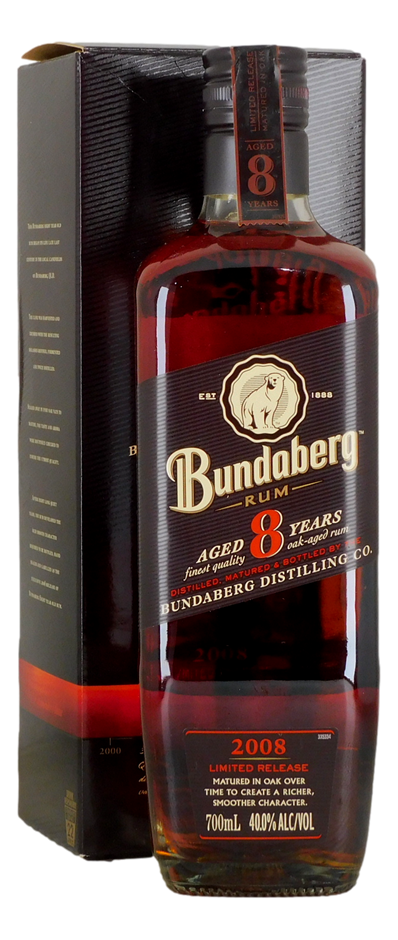 Bundaberg Rum Rum - Aged 8 Years 2008 (1x 700mL), QLD.