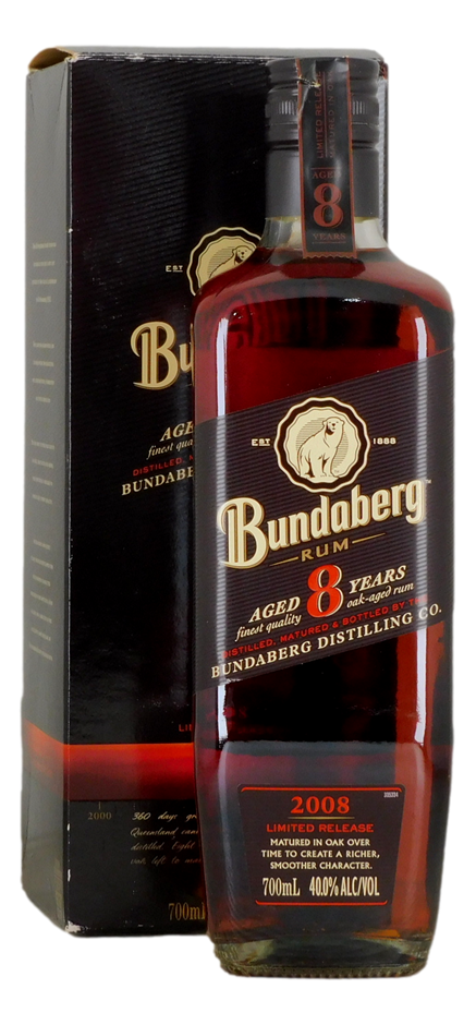 Bundaberg Rum Rum - Aged 8 Years 2008 (1x 700mL), QLD.