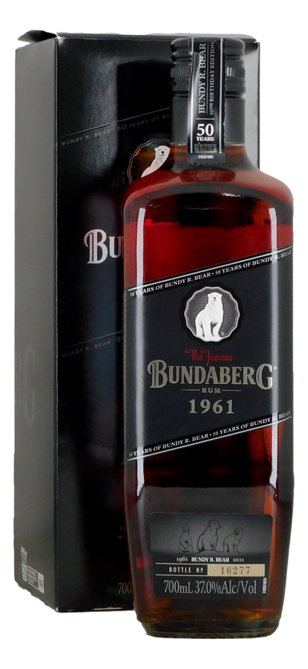 Bundaberg Rum 1961 Bundy Bear'S 50th Birthday Yellow Label 2011 (1x 700mL)