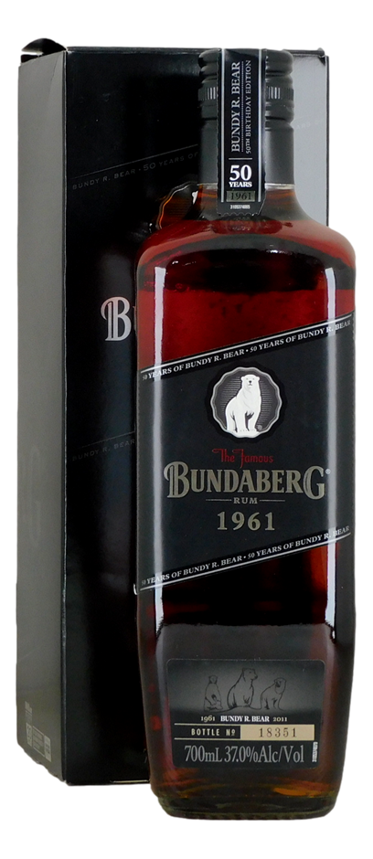 Bundaberg Rum 1961 Bundy Bear'S 50Th Birthday Yellow Label 2011 (1x 700mL)