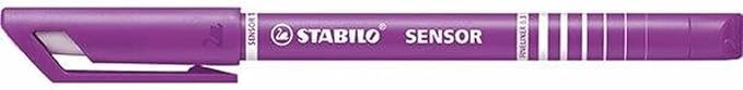 Stabilo 189/58 Sensor Fineliner Pen, Lilac (Pack of 10) 0.3mm