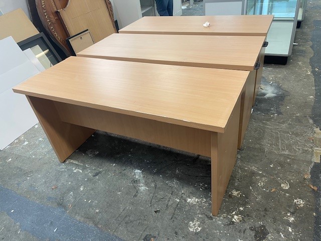 3 x Beechwood Veneer Desks