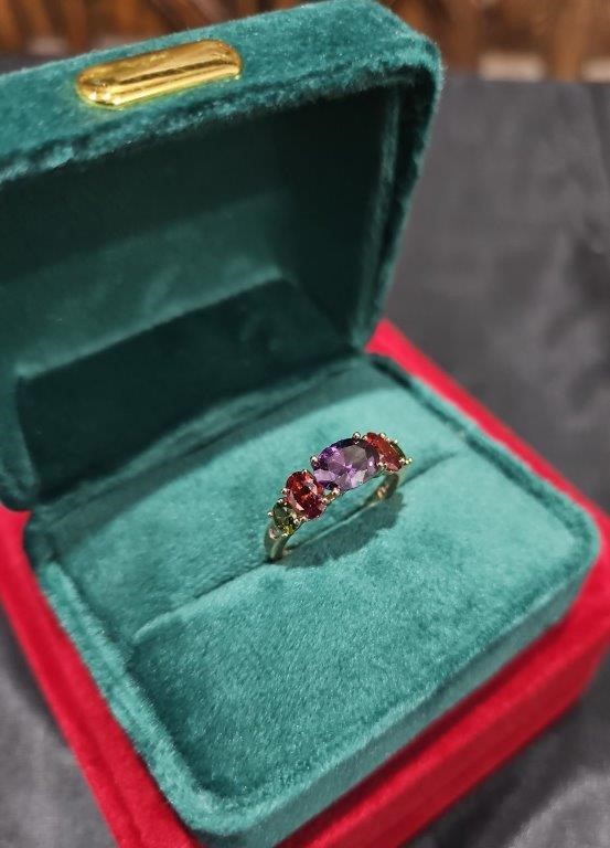 18K/Italy 3.5ctw Oval Cut Yellow Gold Filled Ring Warranty Quality-8US